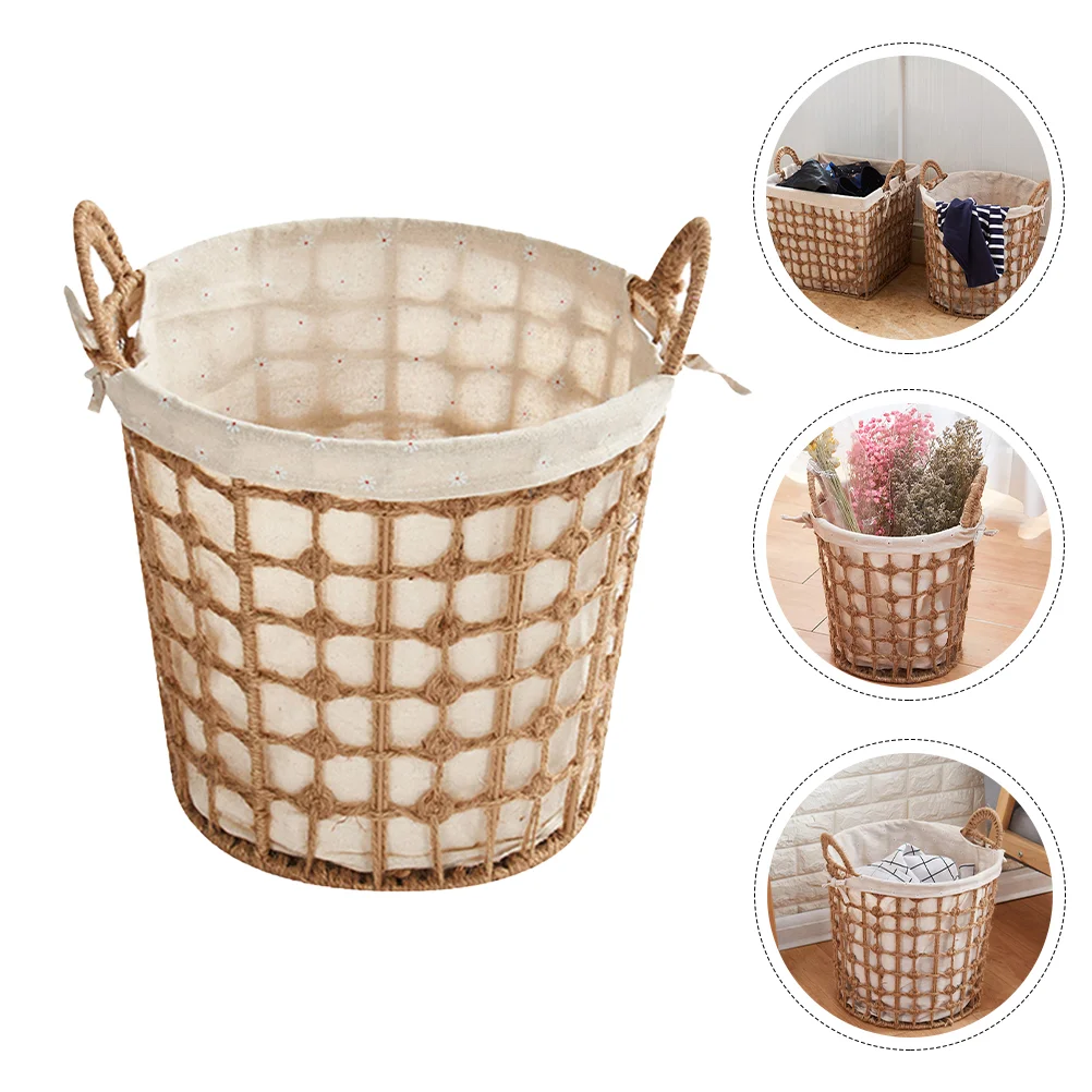 

Clothes Storage Hamper Woven Basket Home Toys Container Dirty Laundry Sundries Holder Organizing Bedroom Baskets