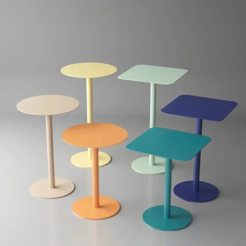 Small C Shaped Couch Laptop End Side Table KD Structure Metal Pedestal Oval Sofa Side Coffee Table for Living Room