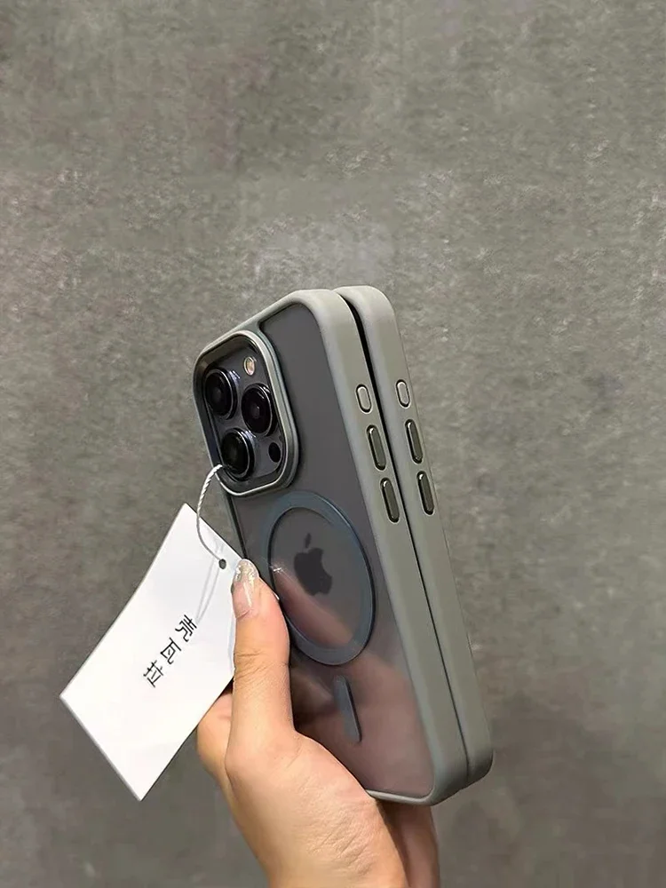 Luxury Clear  Armor For Magsafe Wireless Charging Case for iPhone 15 14 Plus 13 12 11 Pro Max Shockproof Bumper Cover Magnetic