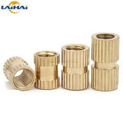 100pcs/50pcs/20pcs/10pcs m1.4 M2 M2.5 M3 M4 M5 M6 M8 Braas insert nut Injection Molding Brass Knurled Thread Inserts Nuts