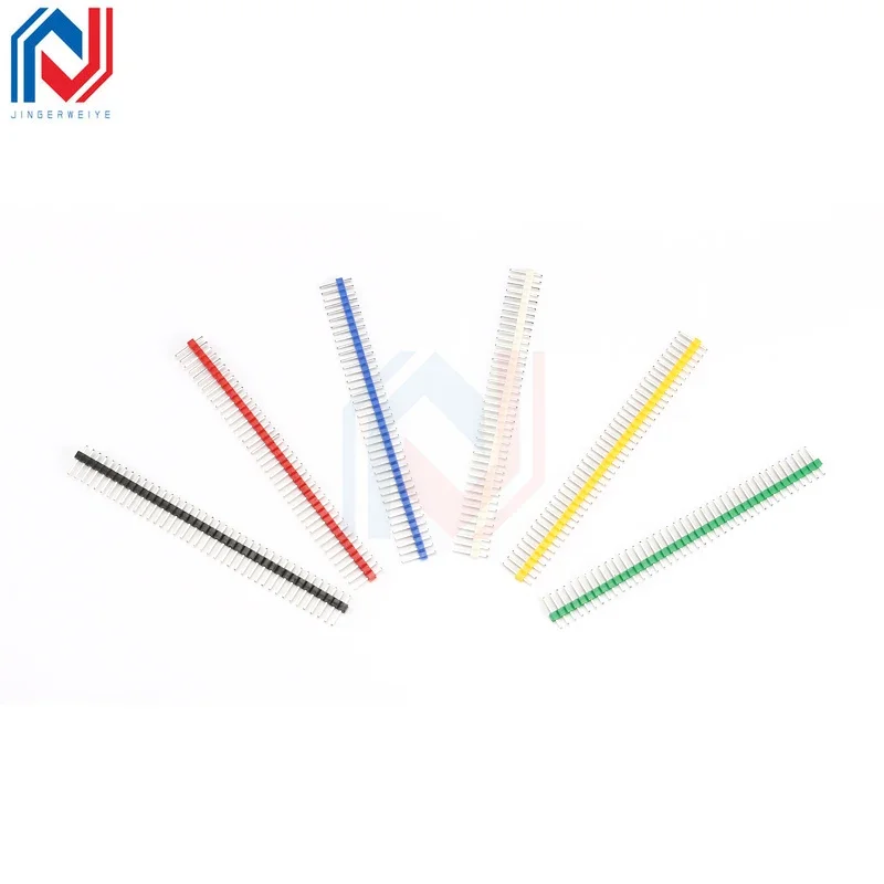 10Pcs 1*40P 2*40P Male Breakable Pin Header Strip 2.54mm Straight Pin Header Strip Connector copper for PCB Board DIY Soldering