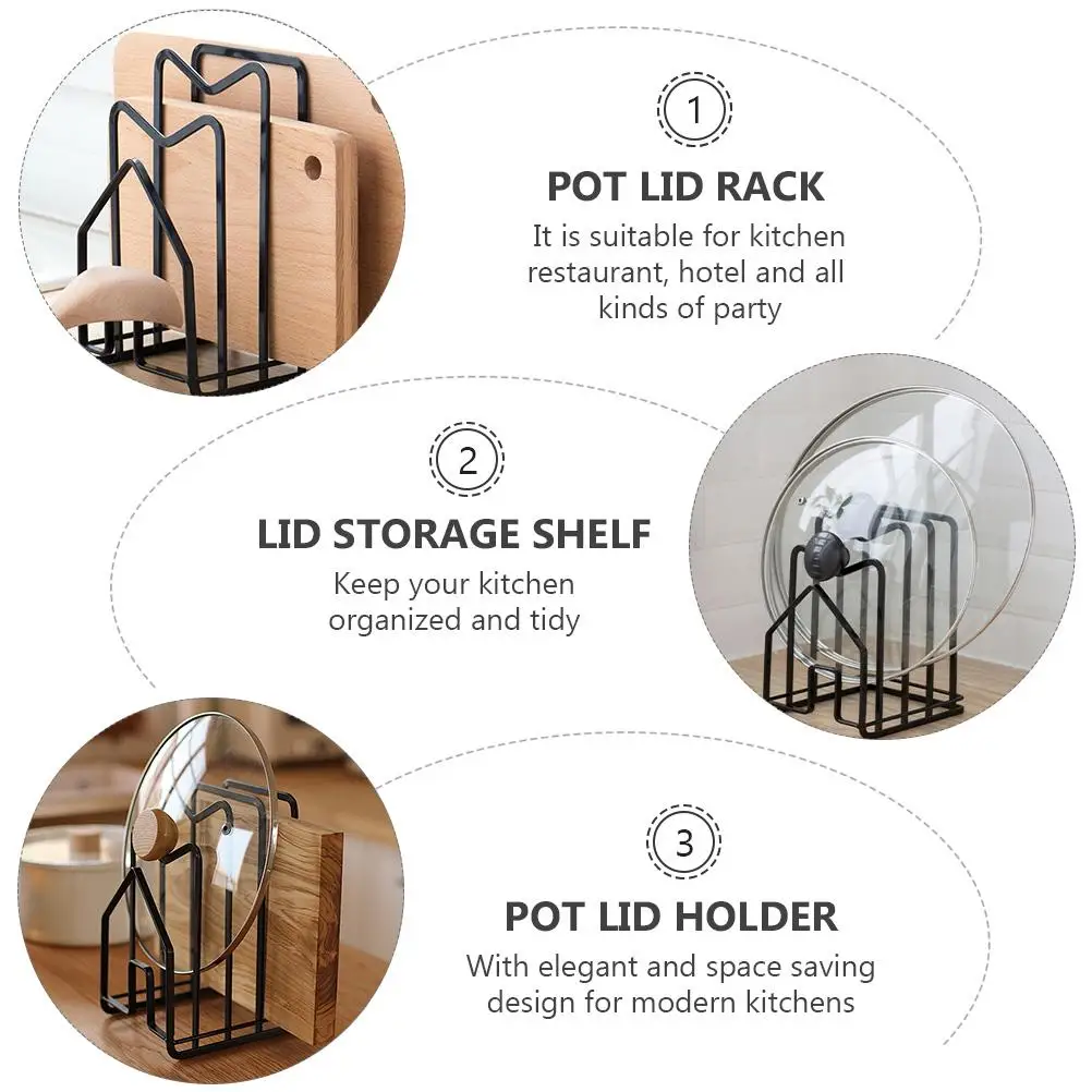 

Multifunctional Pot Lid Holder Cutting Board Rack Kitchen ganizer Food Grade Groove Design Space Saving Modern Easy