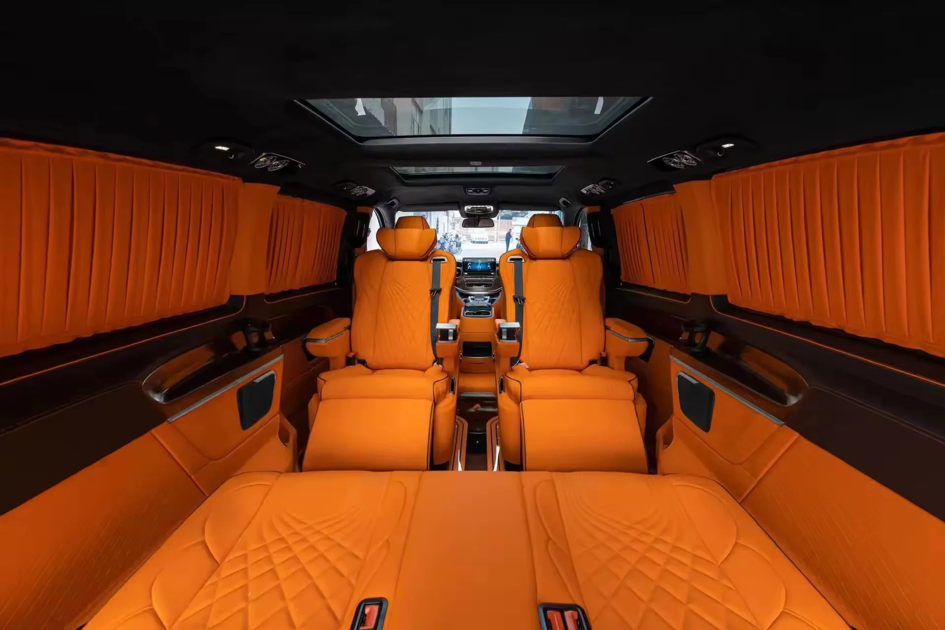 المصنع مباشرة الفاخرة اكسسوارات السيارات الداخلية تقليم جزء فان الديكور سيارة كهربائية الستائر ل MPV Mybach بنز