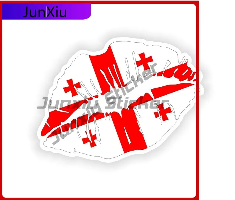 

Georgia Lips Flag Stickers Personalized Custom Decals Funny Decorations Refit Accessories For Suv Window Cars Auto Rv Caravan