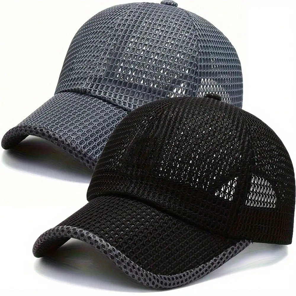 

2026 Two-Pack Men's Summer Outdoor Casual Sun Protection Fishing Hat Breathable Mesh Baseball Cap Duckbill Cap