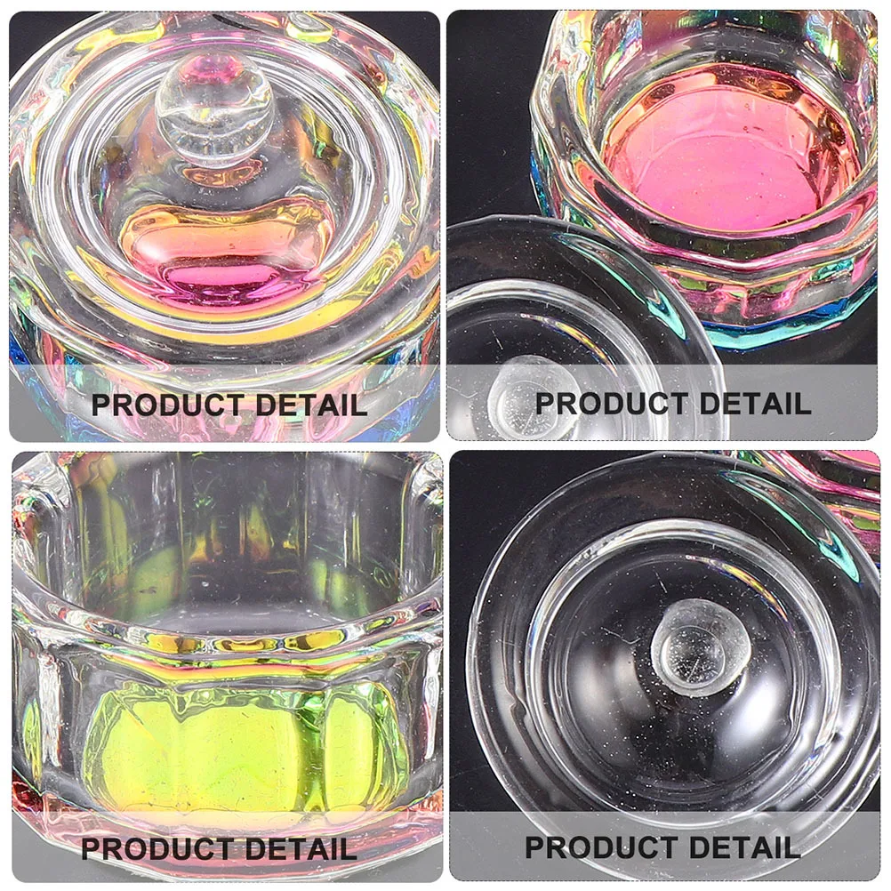 4 stuks Nail Art Cup Duurzaam Hervulbaar Helder Glazen Container Acryl Vloeibaar Poeder Mengen Verjaardagscadeau voor Vrouwen