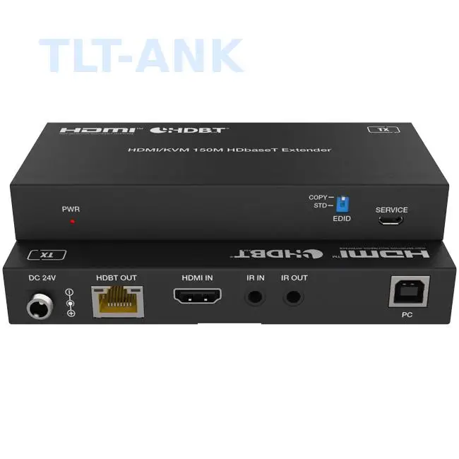4K 18Gbps for RJ45 Extender Kit Over HDBaseT Supports Blu-ray Player KVM ARC/RS-232/2-way IR for TV with Remote Control