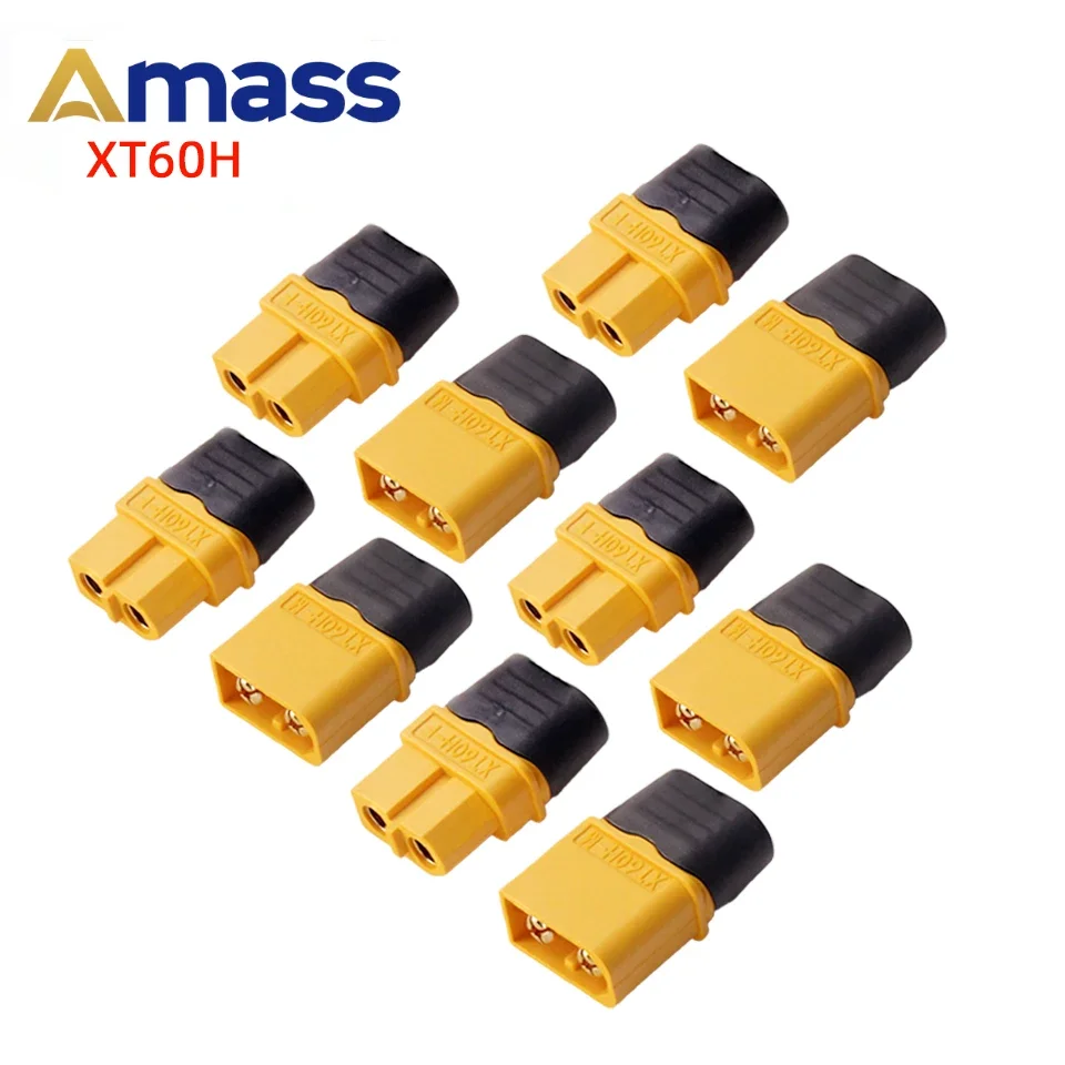 

10PCS 20PCS Amass XT60H Connector XT60 Bullet Plug With Cover Upgrated of XT60 Sheath Female & Male Gold Plated for RC Parts