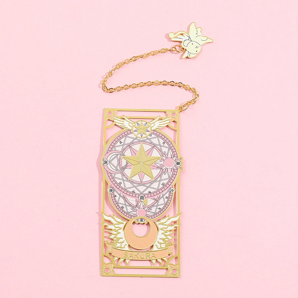 Anime Sakura Lesezeichen Card-Captor Klassische Cartoon-Fans-Kollektion Exquisites Metall-Lesezeichen Seitenmarkierer-Werkzeug für Sakura-Fans. – Detail 7