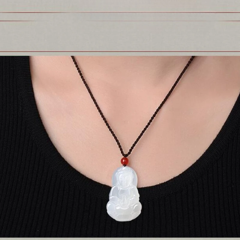 Chalcedony Buddha Guanyin Pendant Men's Pendant Jewelry Pendant Chalcedony Agate