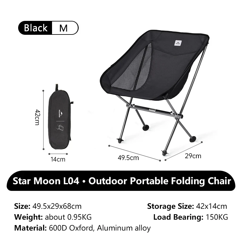 Naturehike Star Moon Stoel L04 Ultralichte aluminiumlegering Outdoor Draagbare Opvouwbare Vissen Rugleuning Kruk Camping Picknickstoelen