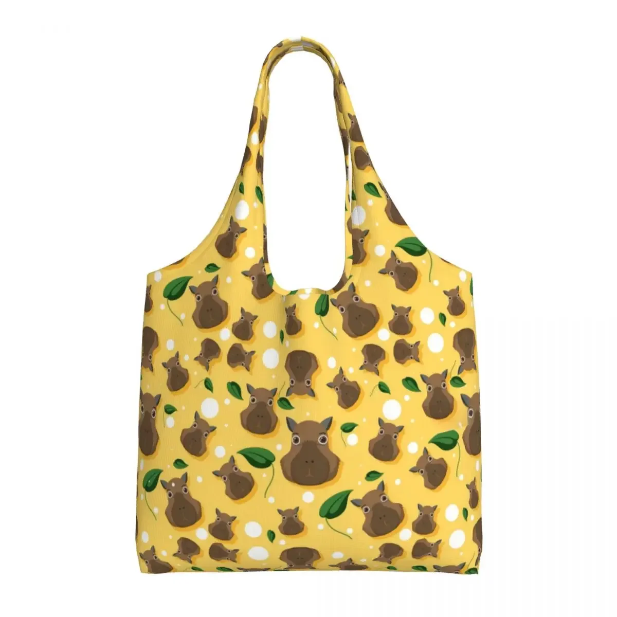 Capivara Popular Animais Padrão Tote Sacola De Compras, Personalizado Impressão Kawaii, Comprador De Lona Durável, Bolsa De Ombro, Engraçado