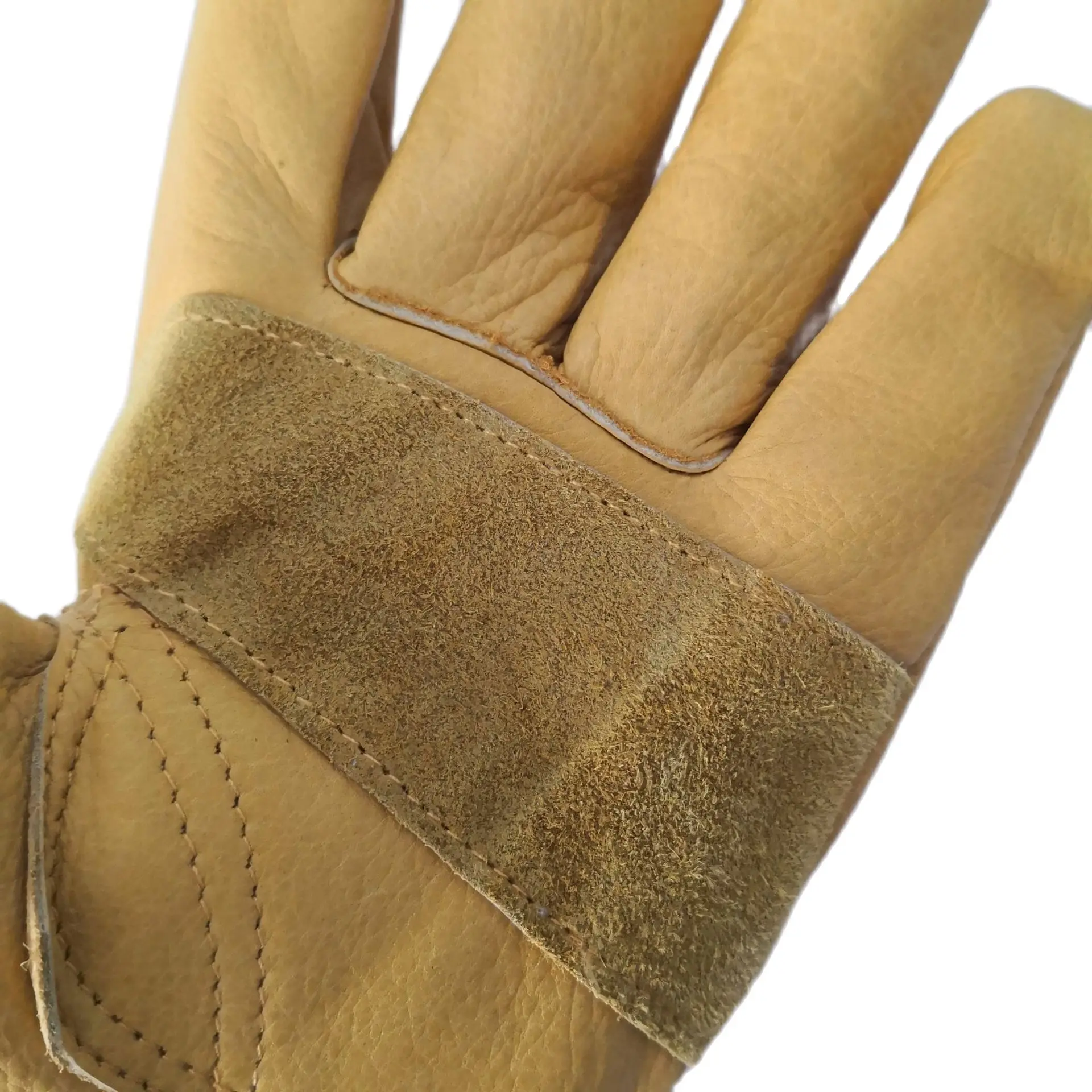 Leather Work Gloves Cow Split Leather Protect Gloves Mechanist Non Slip Gloves Gardening