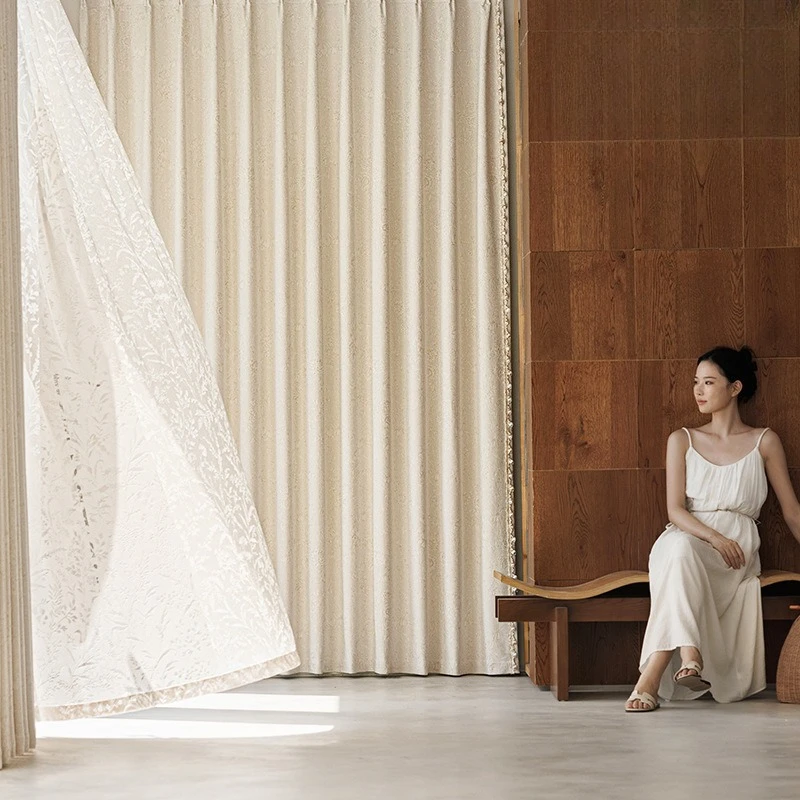 

Nanyang rose blackout jacquard curtains high-end living room bedroom light luxury Shaoxing Keqiao