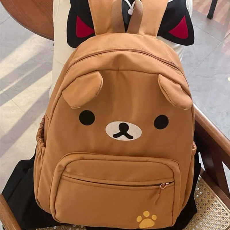 

Brown Bear Backpack Fashion Japanese Cute Rilakkuma Cartoon Large Capacity Student Schoolbag Boys Girl Kawaii Casual Backpacks
