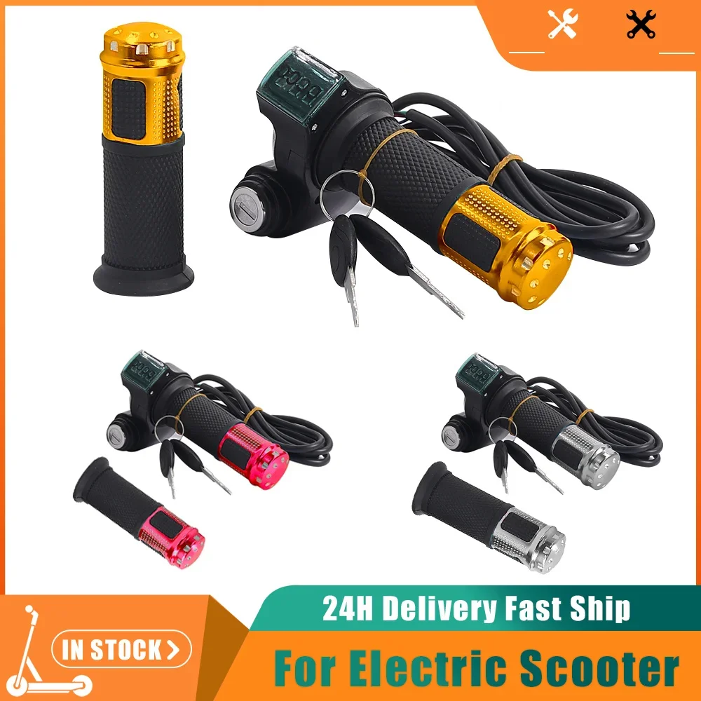 

Electric Throttle 12V-90V Handle Grip Speed Accelerator With Battery Voltmeter Indicator Key Switch For Electric Scooter Parts