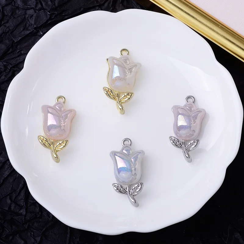 

Подвеска в виде цветка розы/сердца для изготовления ожерелья/сережек ручной работы, 50 шт.