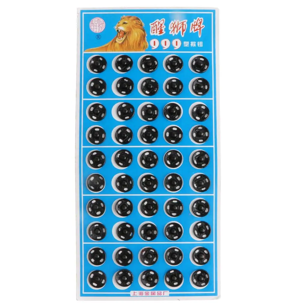 50 Pair Metal Buttons Snap Fastener Press Stud Popper Sew on Sewing Fabric Craft