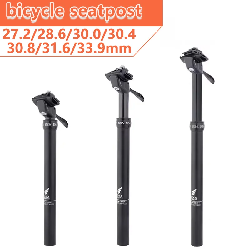 EXAFORM Mtb Telescopic Seatpost Adjustable Seat Post 27.2/28.6/30.0/30.4/30.8/31.6/33.9mm Dropper Post Lever Bicycle Seat Tube