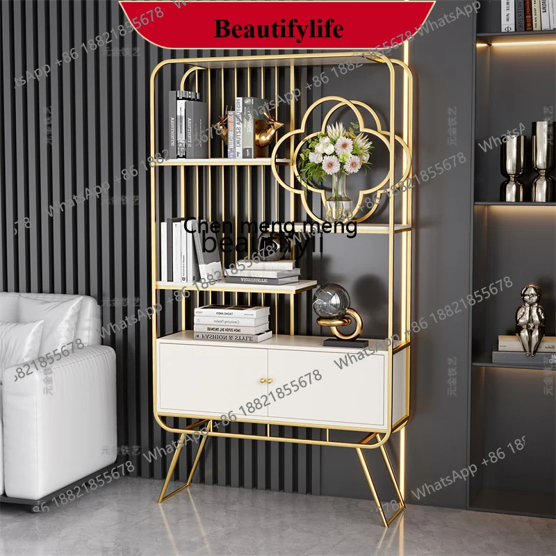 

D178 Light luxury wrought iron storage rack, living room entrance display cabinet, office partition rack
