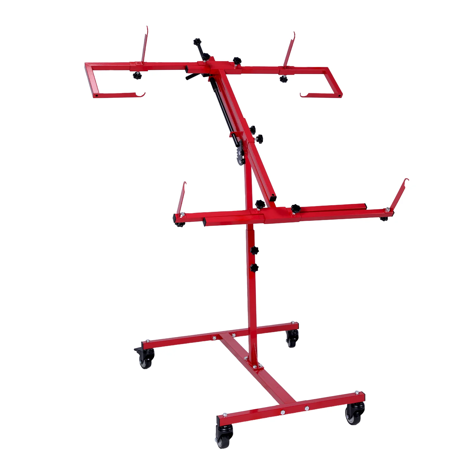 

Multifunction Auto Body Stand Adjustable 90 Degree Rotating with 4 Wheels Hang Automotive Panels Fenders Bumpers Car Parts