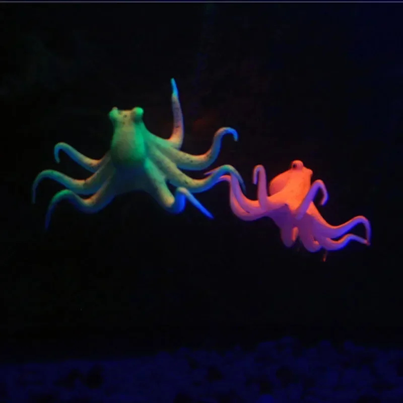 10cm Fish Tank Aquarium Decor Fluorescent Artificial Octopus Aquarium Fish Tank Ornament Fish Decoration