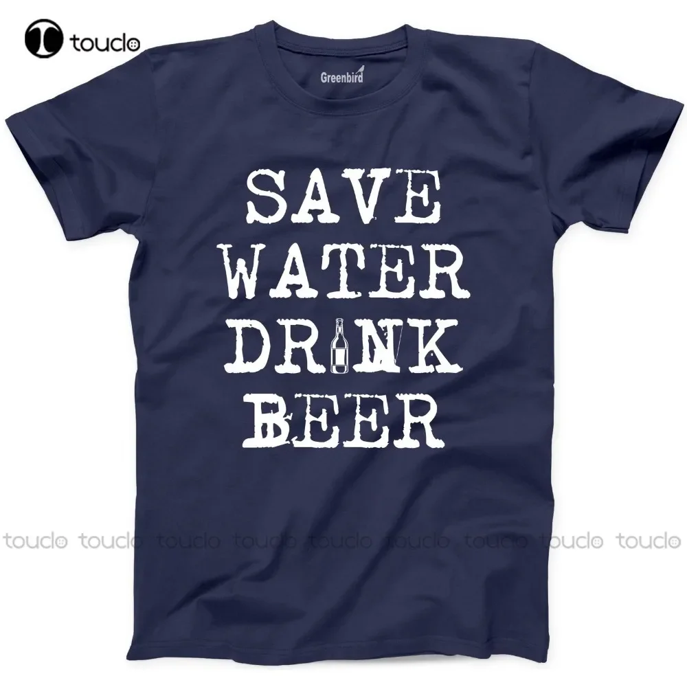 Summer Short Sleeve Save Water Drink Beer T-Shirt College Party Alcohol Gift Funny Drunk Cotton Tee Unisex Xs-5Xl