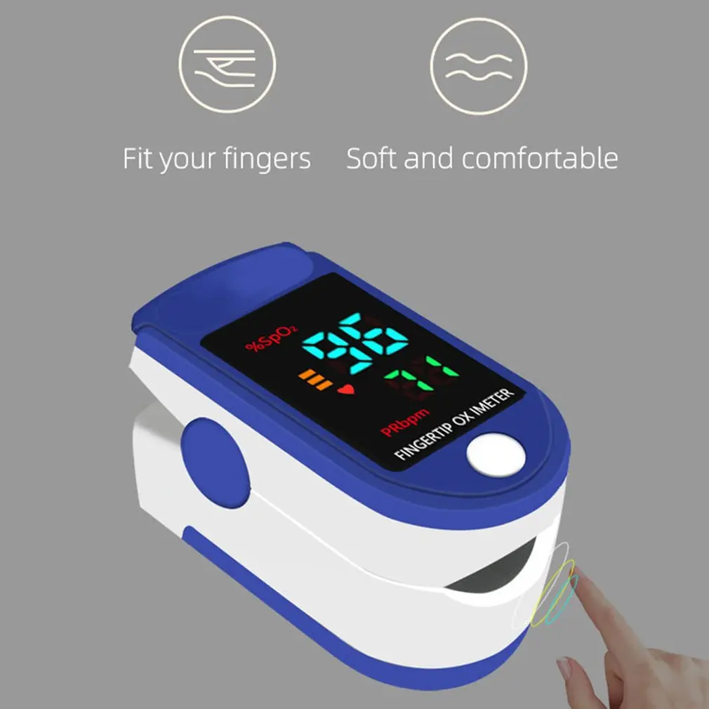 4Color Smart Blood Oxygen Heart Rate Measurement Portable Health Monitor Accessories with LED Digital Display for Blood Oximeter