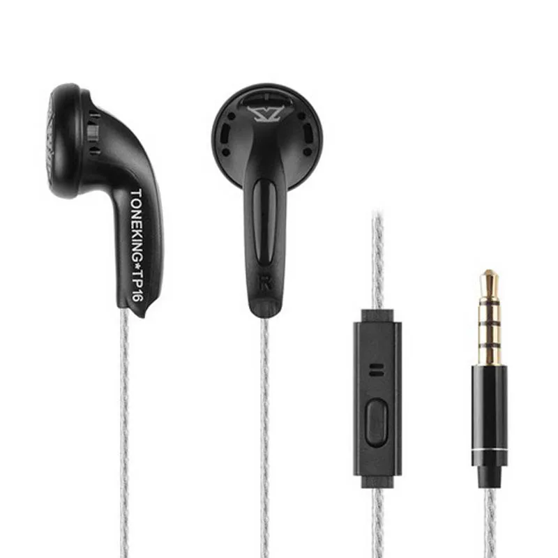 TONEKING TP16 32ohms 3.5mm In Ear Earphong Flat Head Plug Earbud Earphone DYI HIFI Bass earphone