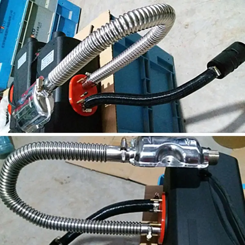 60-300cm Car Air Parking Heater Auto Exhaust Pipe w/ 2 Clamps Fuel Tank Exhaust Pipe Hose Tube Stainless Steel for Diesel Heater