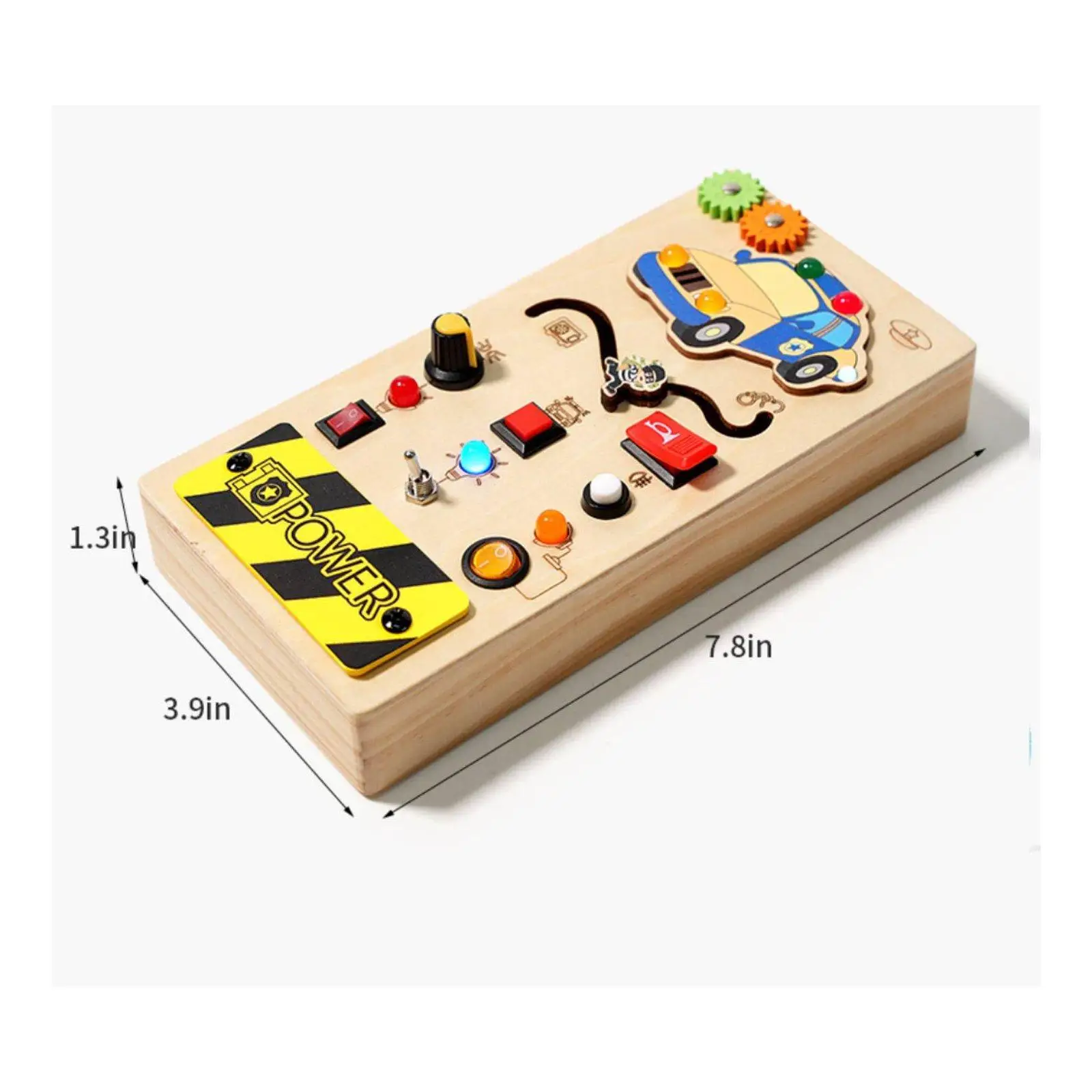 simulated-steering-panel-wooden-interactive-activity-board-led-lights-sensory-toy-for-kids-traveling