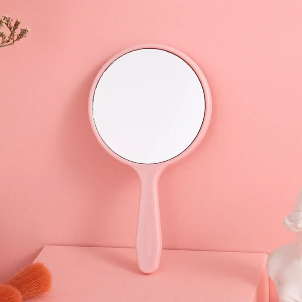 Fashion DIY Makeup Mirror Handheld Small Round Handheld Mirror Anti-fall With Handle Portable Mirror Bedroom