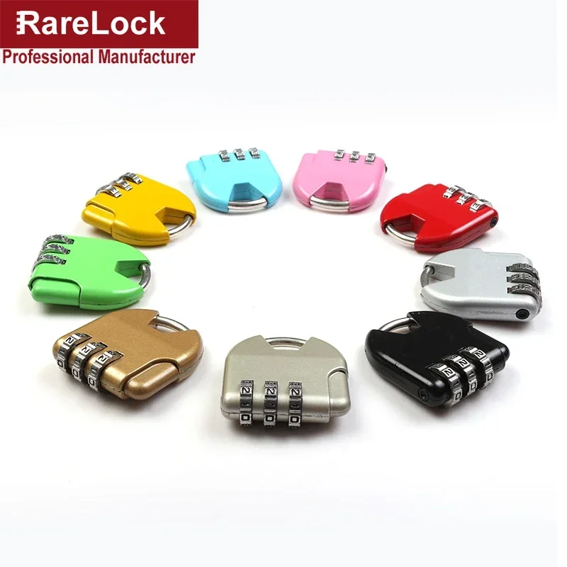 3 Digit Combination Padlock Password Lock for Suitcase Bag Luggage Box Diary Handbag Rarelock A