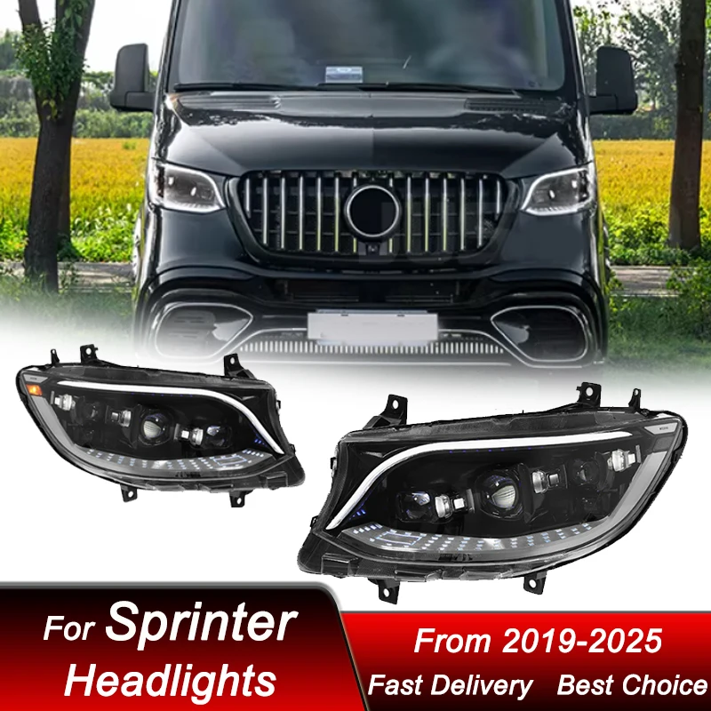 

Hot Car Headlights For Mercedes-Benz Sprinter W907 19-2025 new style LED Auto Headlamp Assembly Projector Lens Accessories Kit