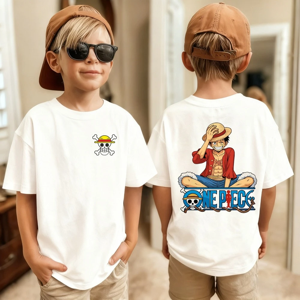 قطعة واحدة انمي ياباني مطبوعة تي شيرت رجالي رورونوا زورو بوي الأطفال Harajuku قصيرة الأكمام الاطفال لوفي تي شيرت الملابس #1