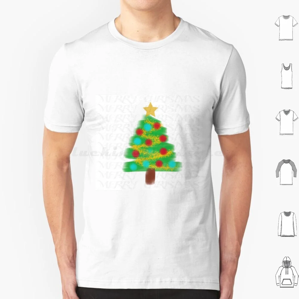 Holidays-Christmas Tree T Shirt 6xl Cotton Cool Tee Christmas Tree Christmas Snow Holidays Festive Decorations Star Merry