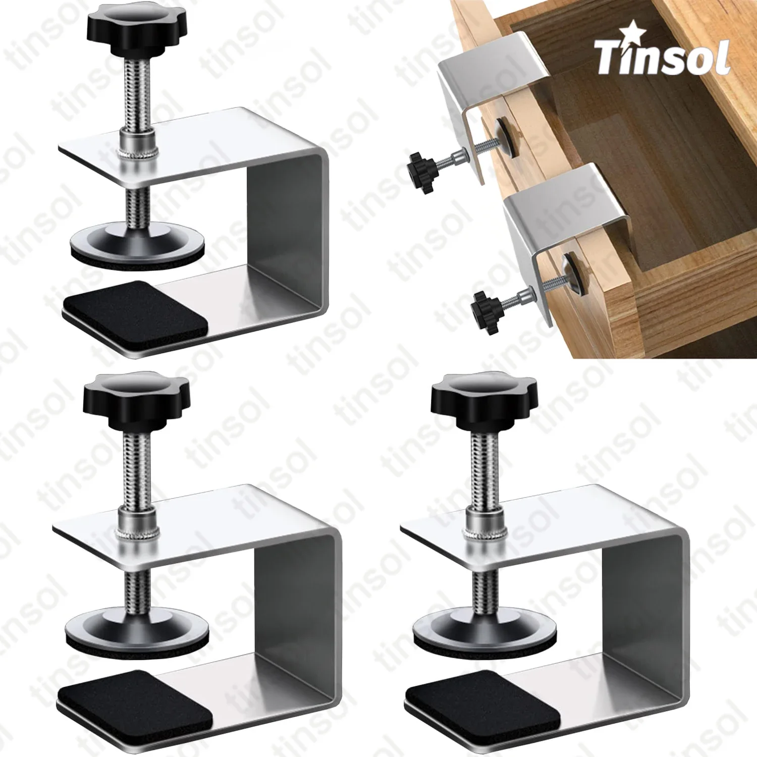 

TINSOL 2Pcs Steel Drawer Front Installation Clamps Drawer Panel Clips Woodwork Jig Cabinet Hand Tool Home Furniture Accessories