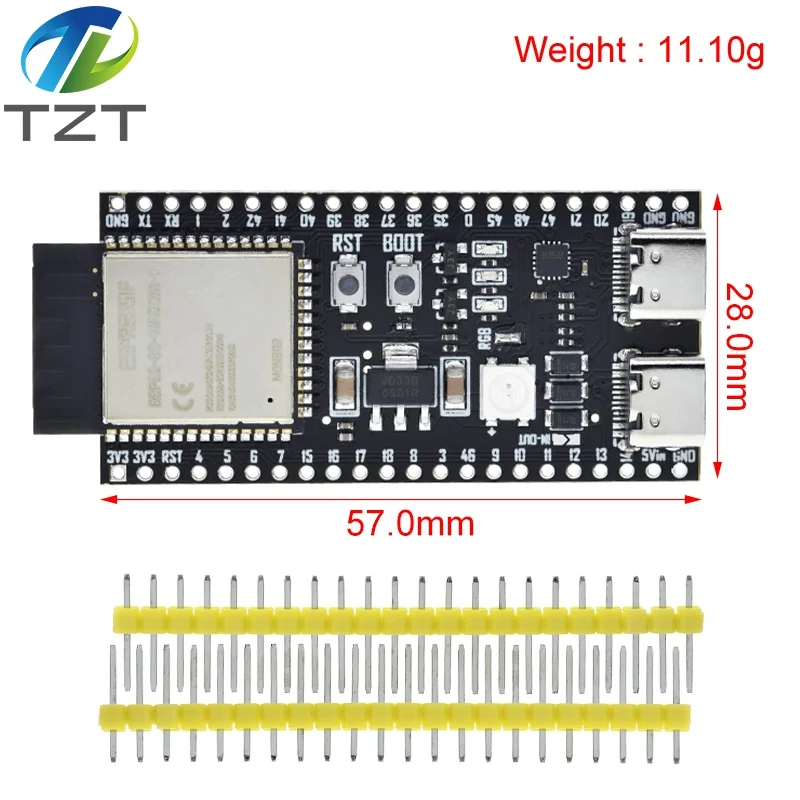 TZT ESP32-S3-DevKitC-1 ESP32-S3 WiFi Bluetooth-compatible BLE 5.0 Mesh Development Board ESP32 Wireless Module N16R8