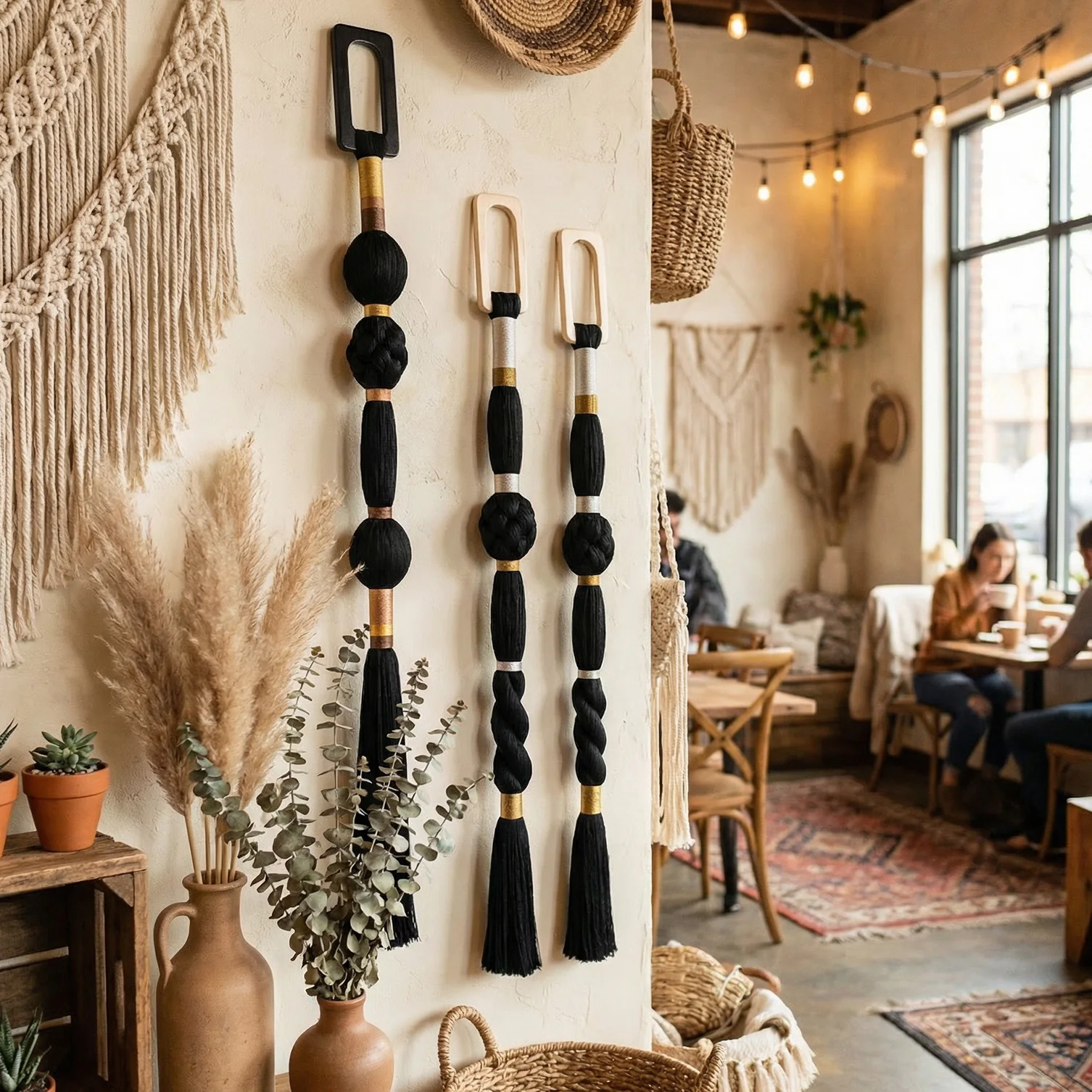 #￥Fringe Trimming Polyester Macrame Art Deco Handmade Wedding Wall Hangings Style Sustainable Macrame Home Decor DIY Craft