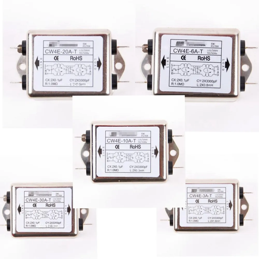 

1PCS Single Phase AC Power Line EMI Filter Unipolar Series AC 115V/250V, 50/60Hz
