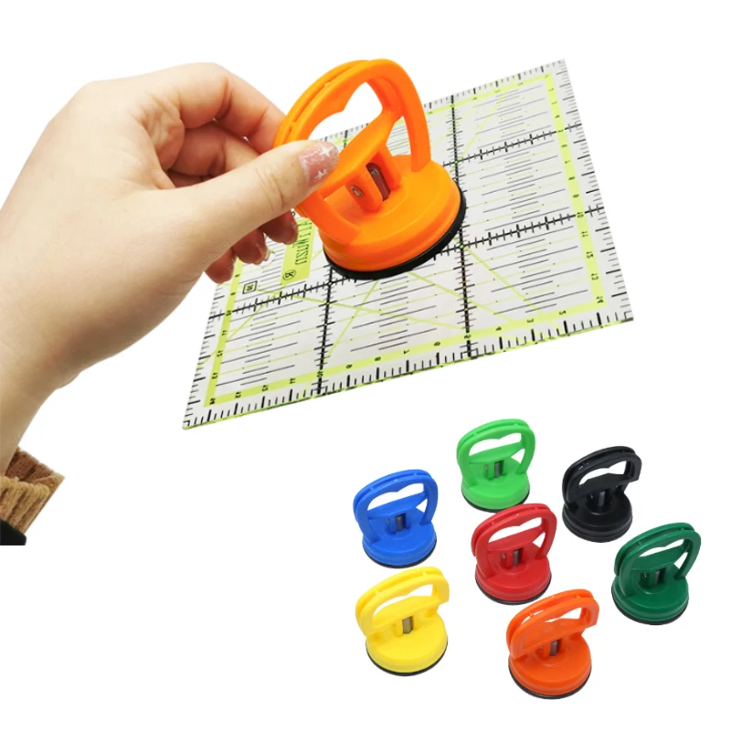 1 Pcs Color Pull Suction Cup Patch Ruler Handle Grip Suction Cup Tailor Ruler Strong Handle Portable