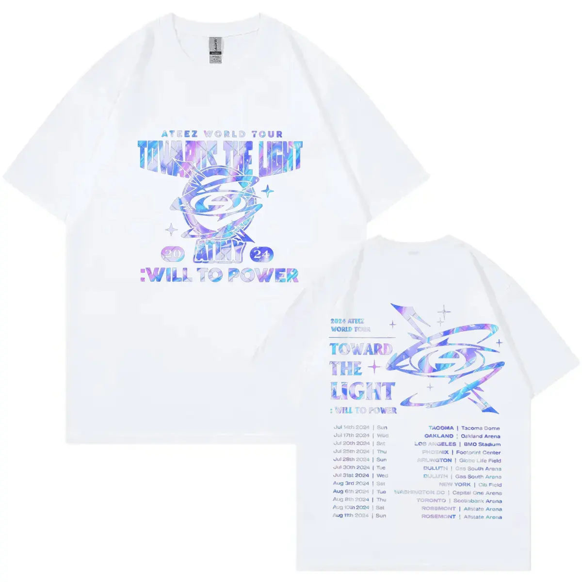 Ateez Bands World Tour 2024 Graphic T-shirt Fashion Y2K Style Short Sleeve T-shirts Men Women Harajuku Kpop Oversized T Shirt