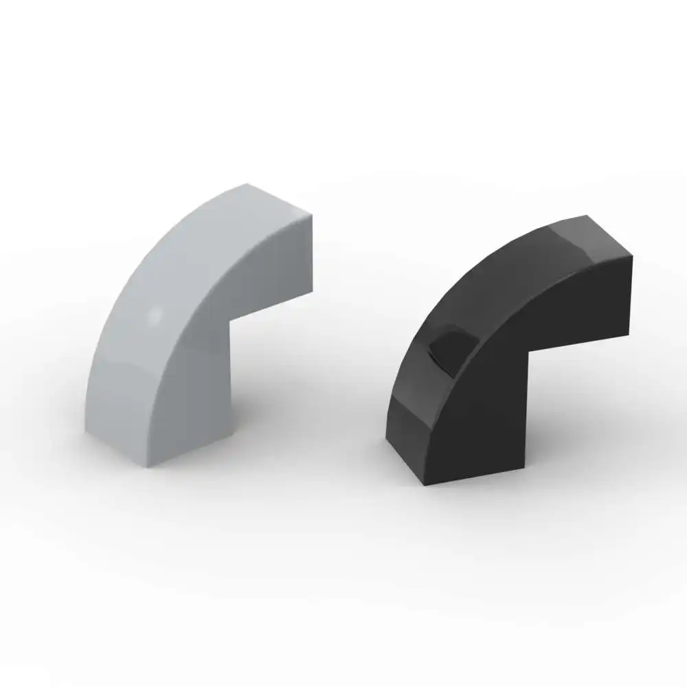 Moc 10 pçs parte tijolos 5907 curvo 2x1x1 2/3 inclinação blocos de construção conjunto casa castelo partícula quebra-cabeça brinquedos diy aniversário presentes do miúdo