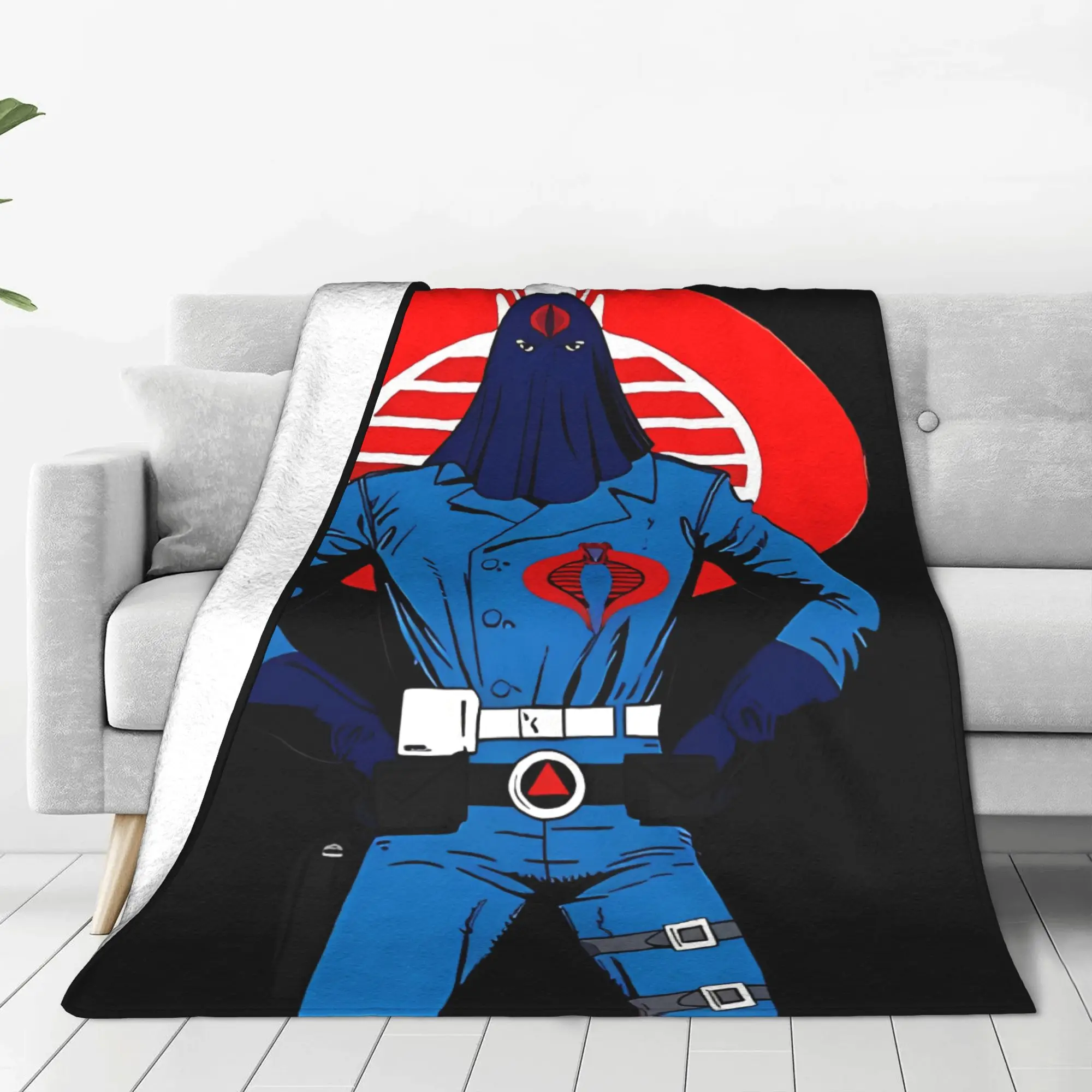 1PC Commander Cartoon GI Joe Home Room Decorations Winter Blankets For Adults Bedding Home Interior Sofa Knee