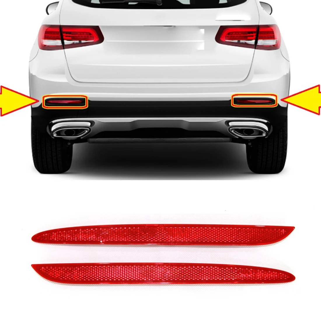 #98P (Red)Rear Bumper Reflector Light Trim 2178200174 2178200274,Automotive Parts & Accessories