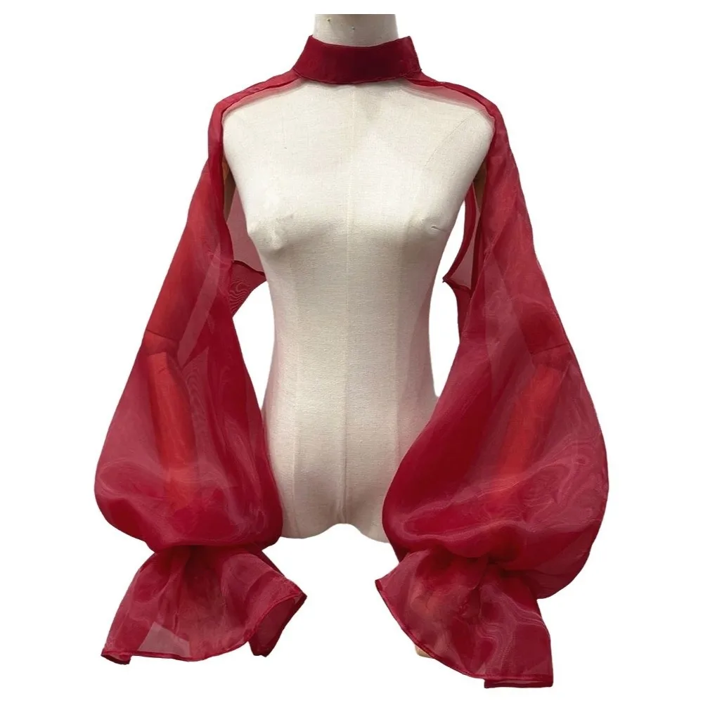 elegant-puffy-bridal-sleeves-long-sleeve-transparent-evening-prom-cape-ruffles-detachable-sleeves-arm-covers-party-accessories