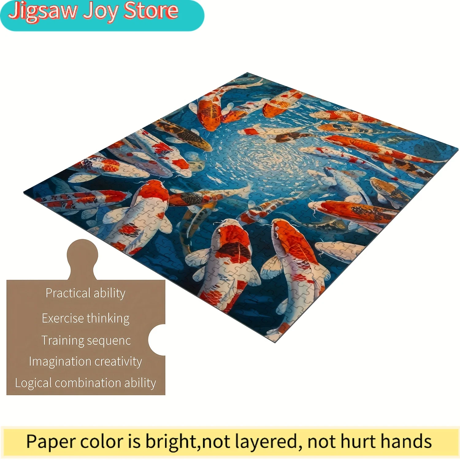 

Spiral Carp Wooden Puzzle Suitable for & Families - Challenge Brain with Multi-Color Options, Portable -Scratch Pieces, Inter