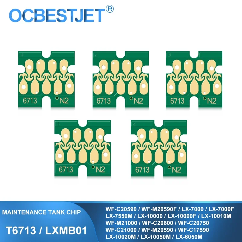

T6713 Maintenance Tank Chip For Epson WF-M21000 C20600 C20750 C21000 M20590 C17590 C20590 One Time Chips T671300 LXMB01