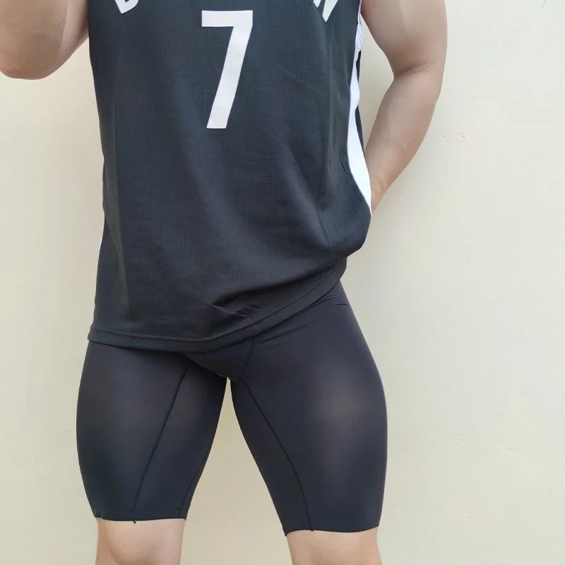 Men's Cool Thin Glossy Shorts Panties Male Plus Size Casual Sleeping Shorts Bottoms Underwear