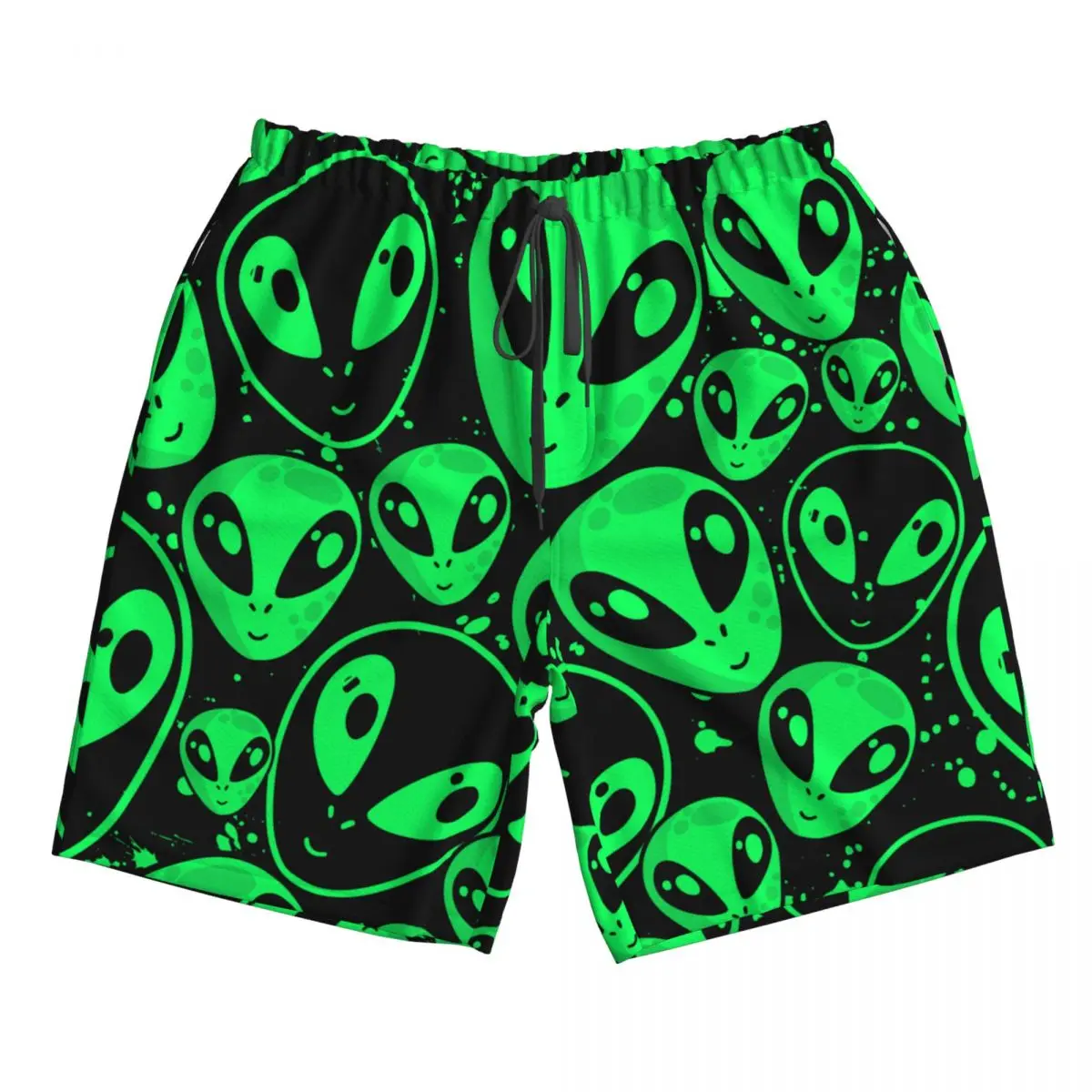 Nieuwe Zomer Heren Shorts Heren Sport Atletische Hardloopsport Fitness Strand Basketbal Jogging Man Losse Korte Broek Groene Alien Ufo